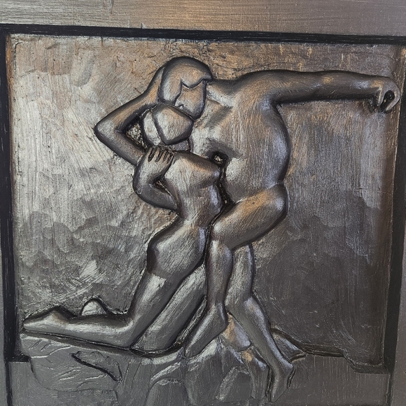 Handmade Wood Carved Painted Rustic Erotic Folk Art Wall Decor Boho Decor Woman - Picture 2 of 7